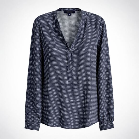 Tommy Hilfiger Tops - Tommy Hilfiger Navy Polka Dot Shirt XXL